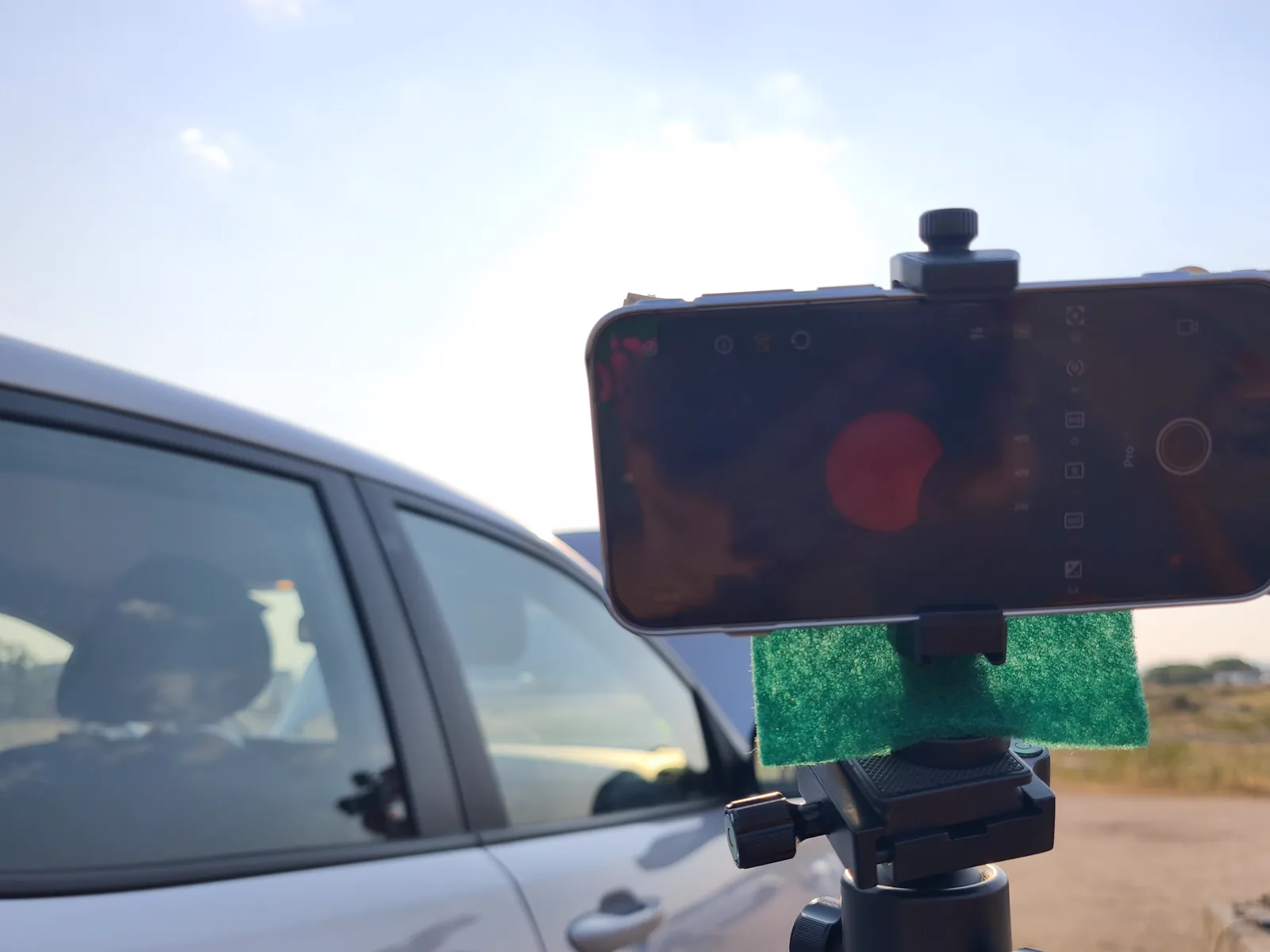 O celular, pronto com seu filtro